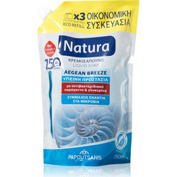 Papoutsanis Natura Aegean Breeze Αντισηπτικό Κρεμοσάπουνο Refill 750ml