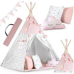 Nukido Teepee Παιδική Σκηνή Ινδιάνικη με Φως, Γιρλάντα & Μαξιλάρια