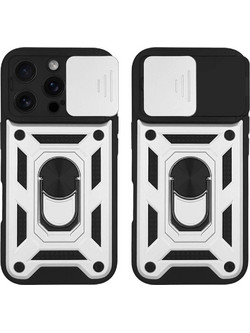 Sonique Ring Armor CamPro Θήκη iPhone 16 Pro Silver