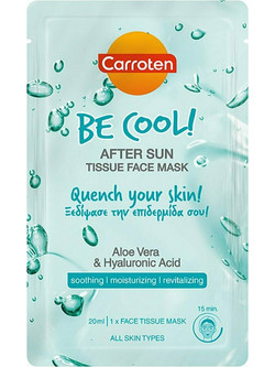 Carroten Be Cool After Sun Tissue Κρεμώδης Μάσκα Προσώπου για Ενυδάτωση & Λάμψη με Υαλουρονικό & Αλόη 20ml