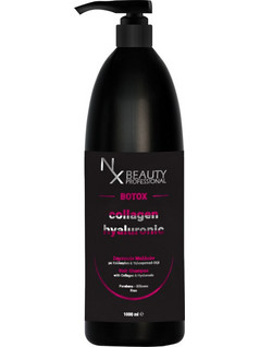 NX Beauty Professional Collagen Hyaluronic Σαμπουάν για Επανόρθωση για Ταλαιπωρημένα Μαλλιά 1lt