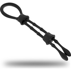 Ohmama Silicone Cord-Cock & Testicles Ring Ρυθμιζόμενο Ελαστικό Δαχτυλίδι Πέους & Όρχεων Σιλικόνης Μαύρο