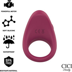 Cici Beauty Premium Silicone Vibrating Ring Ελαστικό Δαχτυλίδι Πέους Σιλικόνης με Δόνηση Μωβ