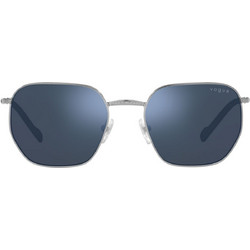 Vogue VO4257S 323/71 Ανδρικά Γυαλιά Ηλίου Τετράγωνα Κοκάλινα Μεταλλικά Ασημί με Μαύρο Polarized Φακό