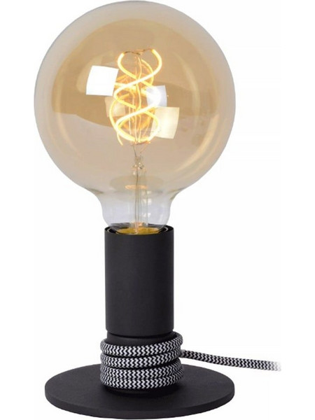 Lucide 45576/01/30 Πορτατίφ Ε27 Διαφανές Μαύρο Φ10xΥ12cm