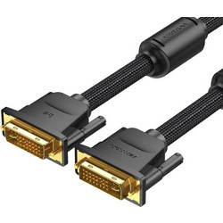 VENTION Cotton Braided DVI-D (24+1) Male to Male Cable 2M Black