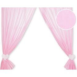 Curtains for baby room- Hanging Hearts pink strips