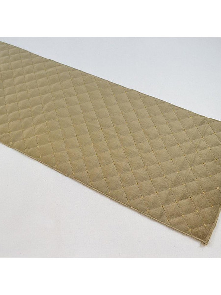 Ράνερ βελούδινο καπιτονέ με πούλιες Μπεζ 24cm x 1,40m 229.001.0185.18