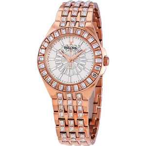 Bulova Phantom Γυναικείο Ρολόι με Ροζ Χρυσό Μεταλλικό Μπρασελέ 98L268