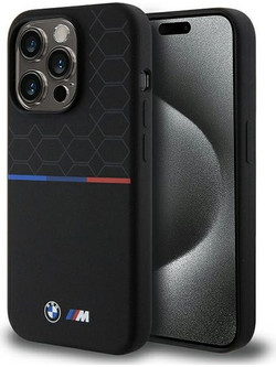 BMW M Silicone Pattern MagSafe case for iPhone 15 Pro - black