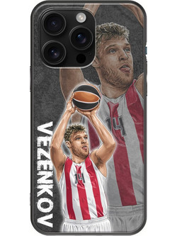 Θήκη Euroleague Stars - Sasha Vezenkov iPhone 16 Pro Max Black TPU (Μαύρη Σιλικόνη)