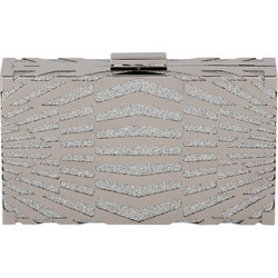 4Queens Τσαντάκι Clutch με Μεταλλικό Πλαίσιο Silver