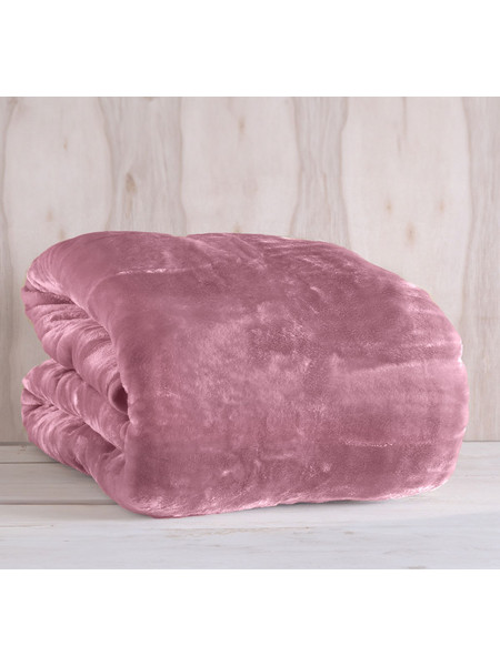 Κουβέρτα 160x220 Μονή 620gsm Velour Palatex Madonna- OLD ROSE