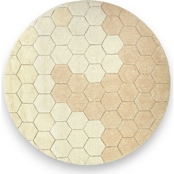 Lorena Canals Χαλί δωματίου στρογγυλό Honeycomb Golden 100 εκ