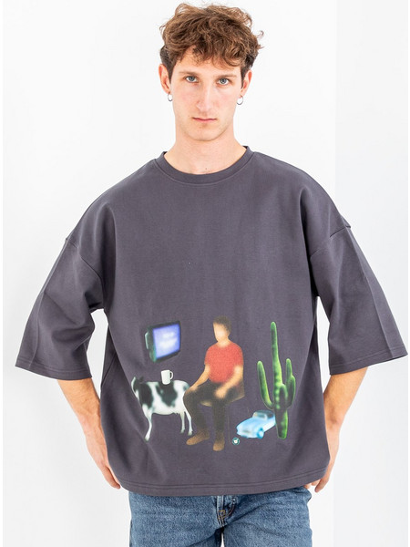 Tee Library Oversized Space Out T-Shirt (TCF-53-OT-Charcoal)