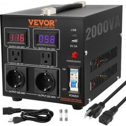 Μετασχηματιστής Τάσης VEVOR 2000W, Βαρέως Τύπου, CE Certified DYZHQ110V230VD806V2