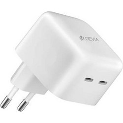 Devia RLC-340 Φορτιστής 2 Θύρες USB-C 35W Power Delivery Λευκός