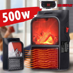 Μίνι Τζάκι Αερόθερμο με Εφέ Φλόγας 500W