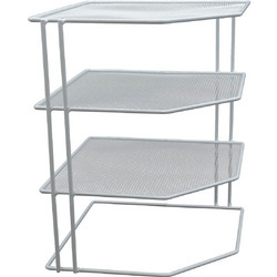 Επιτραπέζιο Γωνιακό Ράφι 4 Επιπέδων 22x22x30cm Άσπρο ή Μαύρο