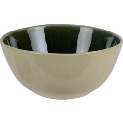 ΧΕΙΡΟΠΟΙΗΤΟ ΜΠΩΛ STONEWARE ΣΚΟΥΡΟ ΠΡΑΣΙΝΟ ΚΑΙ ΜΠΕΖ Δ15,5ΧΗ6,80-KAEMINGK-833226