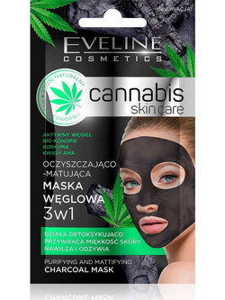 Eveline Cosmetics Cannabis Μαύρη Μάσκα Προσώπου με Κάνναβη 7ml