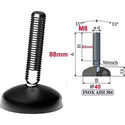 TeCom 10/7393 Πέλμα βάσης O40 M8 INOX