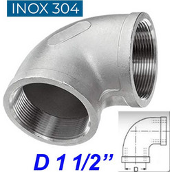 INOX 304 Γωνία 90ο θηλυκή 1 1/2"