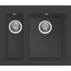 Elleci Quadra 150 Ένθετος Νεροχύτης Γρανίτη Nero 59x50cm