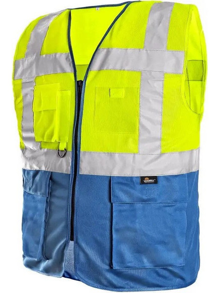 CXS Bolton yellow/blue Ανακλαστικό Γιλέκο Εργασίας πολύτσεπο με φερμουάρ