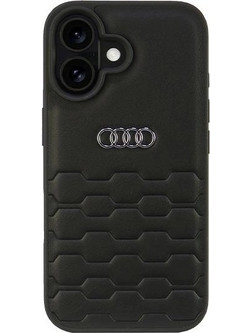 Audi Synthetic Leather iPhone 16 6.1" black/black hardcase AU-TPUPCIP16-GT/D2-BK