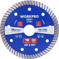 ΔΙΣΚΟΙ ΔΙΑΜΑΝΤΙ THIN TURBO 125X22.2 WP405055 WORKPRO (PROFI) (ΚΑΡΤΕΛΑ)