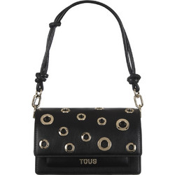 Tous Audree Eyelets Γυναικείο Τσαντάκι Χιαστί από Δερματίνη Μαύρο με Στενό Λουρί 2002202951