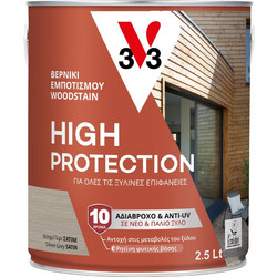 V33 High Protection Βερνίκι Εμποτισμού Ξύλου Νερού Ασημί Γκρί 2.5lt