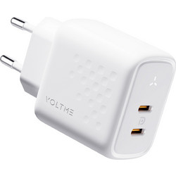 Voltme Revo 45 Φορτιστής χωρίς Καλώδιο με 2 Θύρες USB-C 45W Quick Charge 3.0 & Power Delivery White