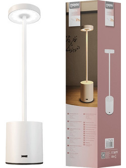 MAYOU ΦΩΤΙΣΤΙΚΟ ΓΡΑΦΕΙΟΥ ΑΦΗΣ LED 3000/4500/6000K/100LM/24 1500mAh ΛΕΥΚΟ