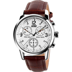 Skmei Ανδρικό Ρολόι με Καφέ Δερμάτινο Λουράκι 9070 Brown Skmei Ανδρικό Ρολόι με Καφέ Δερμάτινο Λουράκι 9070 Brown
