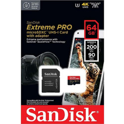 Sandisk Extreme Pro microSDXC 64GB Class 10 U3 V30 UHS-I A2 + Adapter