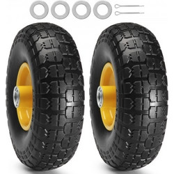 VEVOR Συμπαγές PU Run-Flat Ελαστικό Τροχός Χωρίς Αέρα Tubeless Ελαστικό 10" (25,4 cm) 2-Pack 400 lbs (181,44 kg)