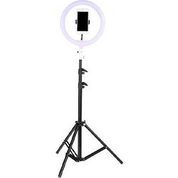 Ring Light Ring Lamp Light LED USB Tripod 2.1m 26cm 2500-4500K με Τρίποδο Δαπέδου και Βάση για Κινητό