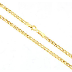 Αλυσίδα Διπλέτα Κούφια Πλακέ από Χρυσό 14 Καρατίων - 45cm
