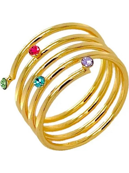 Victoria Cruz Γυναικείο Δαχτυλίδι από Ασήμι Χρυσό με Swarovski A3581-MDA