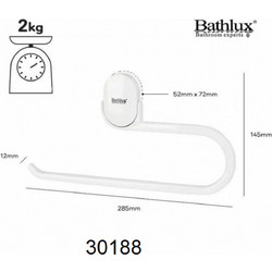 Bathlux Χαρτοθήκη Επιτοίχια Πλαστική Λευκή