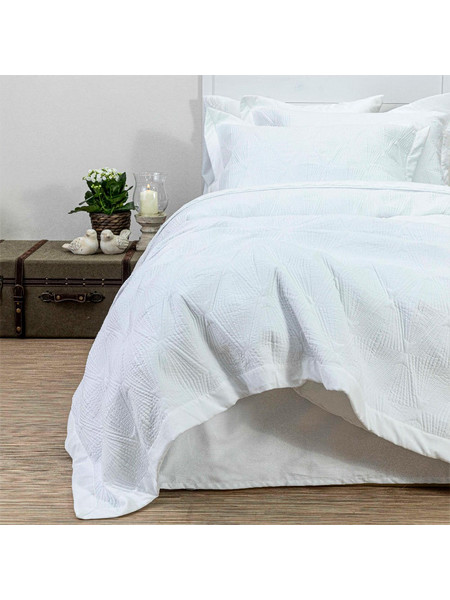 Κουβερλί Σετ Φαίδρα Λευκό Υπέρδιπλο 220 x 240 cm (2) 50 x 70 cm 100% Πολυέστερ Λευκό BOREA