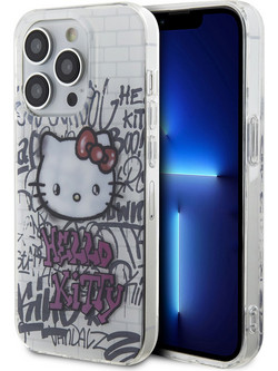 Hello Kitty IML Kitty On Bricks Graffiti - θήκη για Apple iPhone 14 Pro - Λευκό