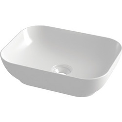 Olympia Trend Rectangular Επικαθήμενος Νιπτήρας Μπάνιου Πορσελάνης 50x38x14.4cm Λευκός 60129