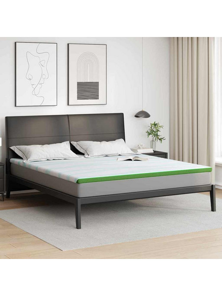 vidaXL Στρώμα επικάλυψης Λευκό και Πράσινο 200 x 200 cm
