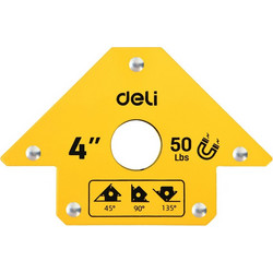 DELI μαγνητική γωνία συγκόλλησης DL-HDW50 με 45/90/135 γωνίες, 4" 22kg
