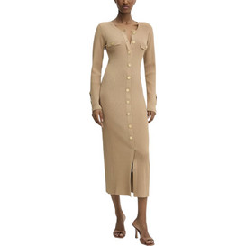 Karl Lagerfeld Midi Καθημερινό Φόρεμα Ριπ Μπεζ A3W13038-1LG Karl Lagerfeld Midi Καθημερινό Φόρεμα Ριπ Μπεζ A3W13038-1LG