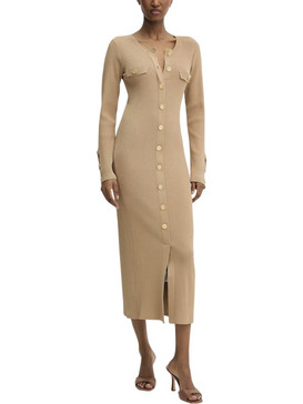 Karl Lagerfeld Midi Καθημερινό Φόρεμα Ριπ Μπεζ A3W13038-1LG