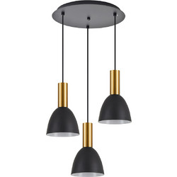 Home Lighting Κρεμαστό Φωτιστικό Οροφής Τρίφωτο E27 Χρυσό SE21-GM-4-3BL-MS2 77-8642